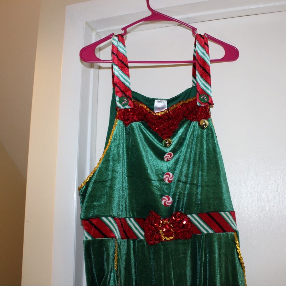 Plus size women’s Elf/Santa’s helper inspired jumpsuit